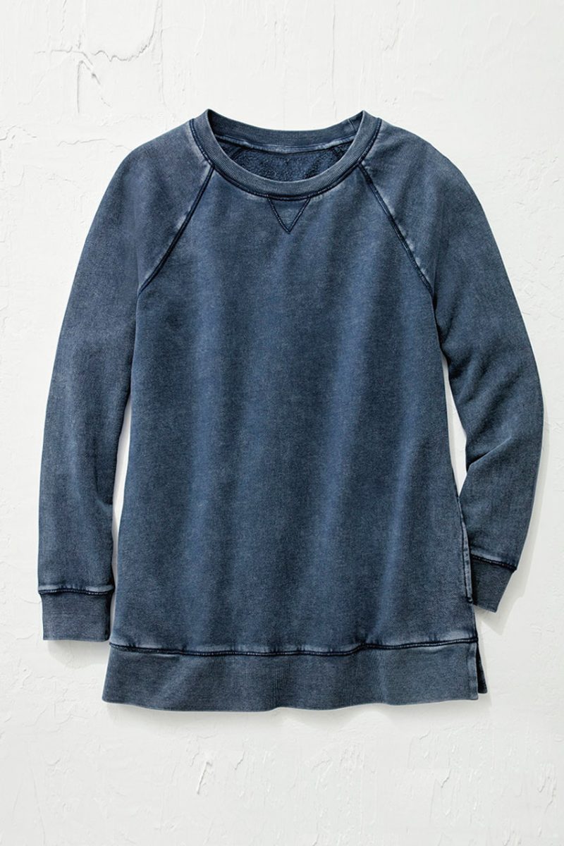 colorwash tunic sweatshirt midnight navy 11 73065