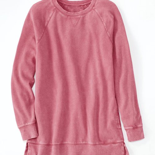 colorwash tunic sweatshirt raspberry rose 19 34260