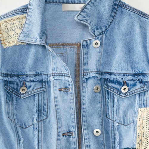 denim lace jacket light wash 1 89842