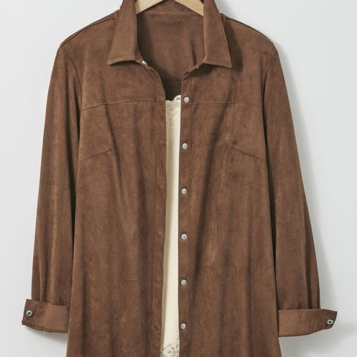 faux suede big shirt cognac 1 21749 87938