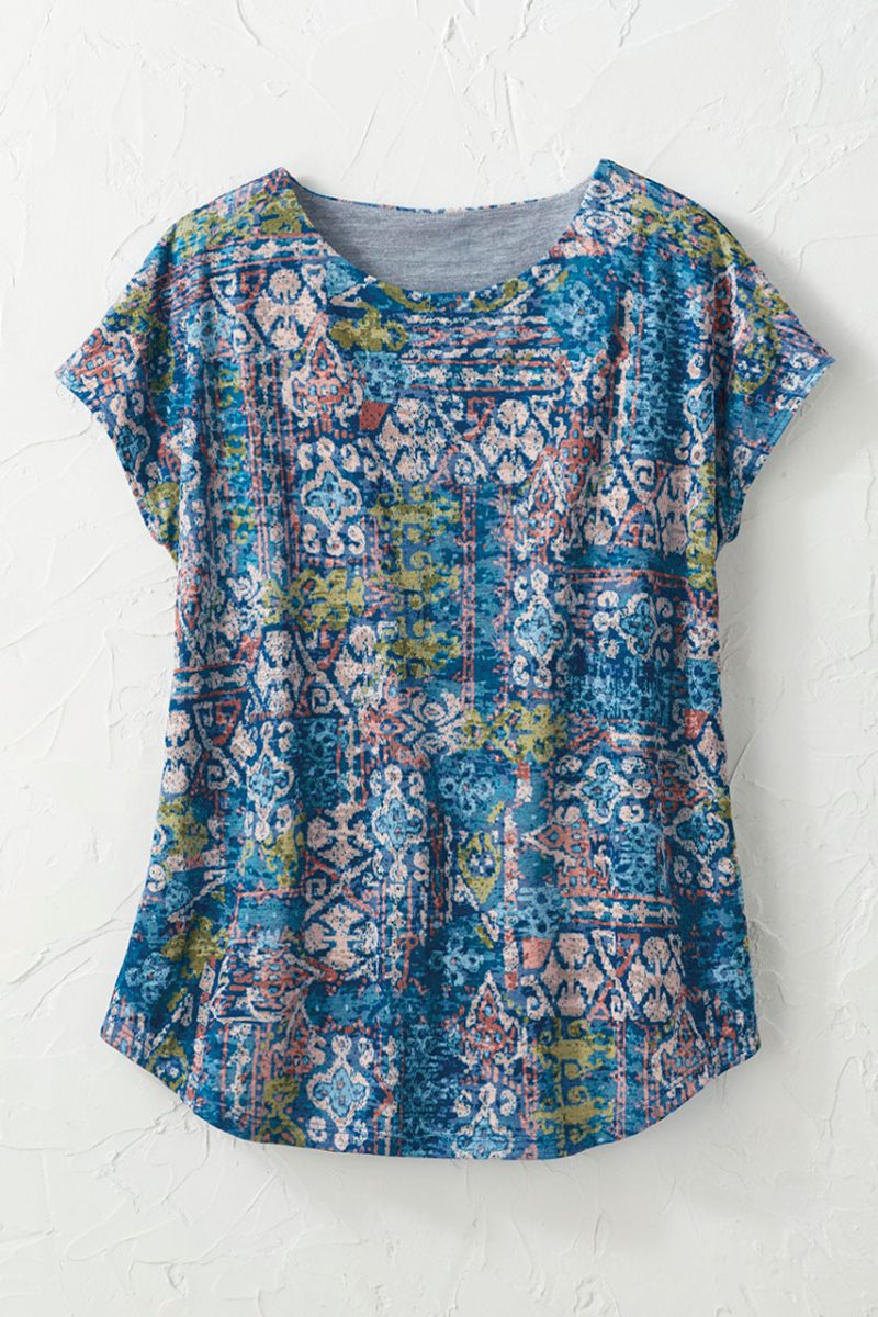 sun spirit burnout tee dark dusty blue multi 0 64596