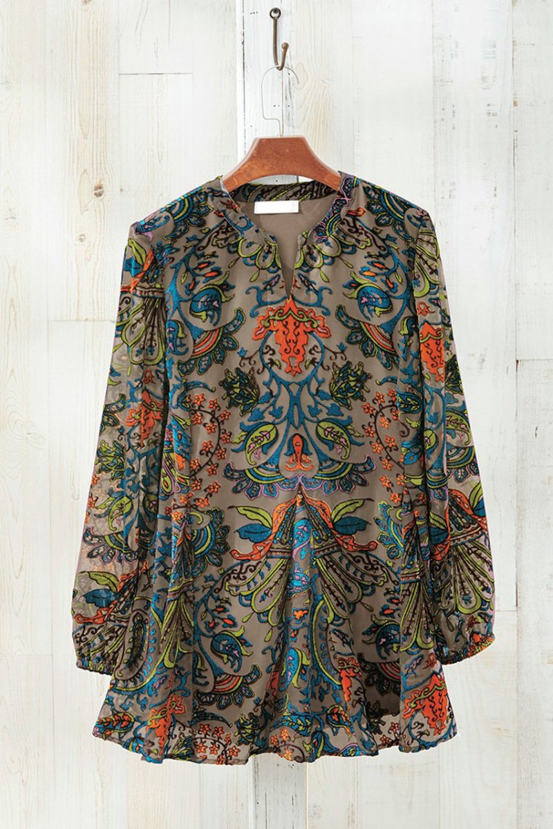 velvet traditions tunic nutmeg multi 0 85619 45430