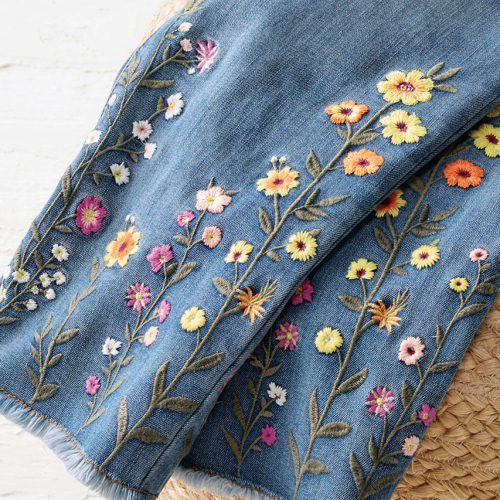 wildflower embroidered cropped jeans medium wash 2 04847 02397