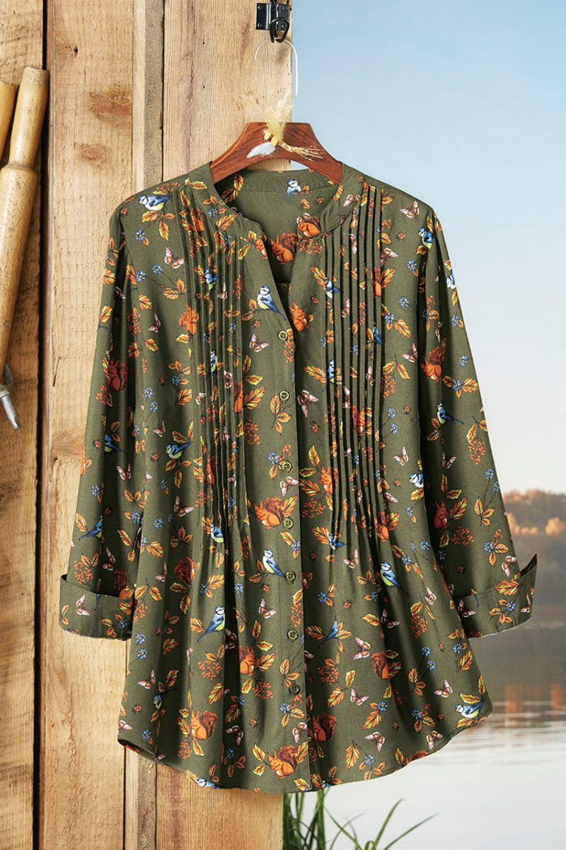 woodland whimsy tunic dark olive multi 0 56227